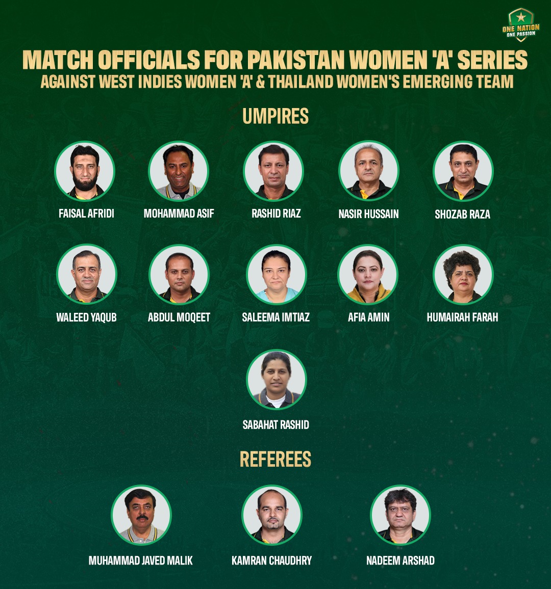 Match officials for Pakistan-West Indies series announced